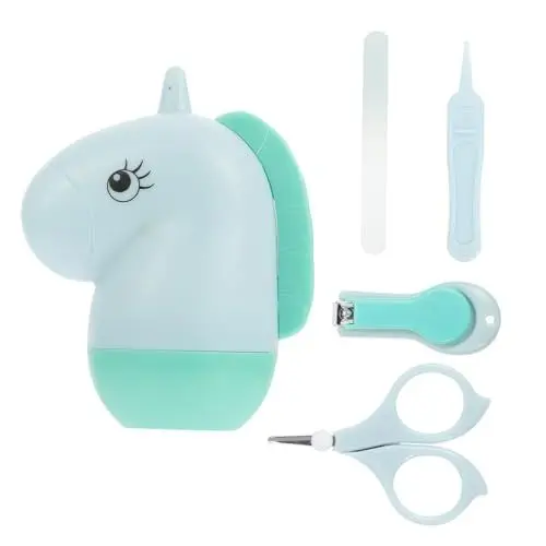 Produktbild: Abaodam Nagelknipser-set Für Kleinkinder 4-in-1 Nagelschneider Schere Feile Pinzette Abs-edelstahl Mit Aufbewahrungskoffer Für Junge Mütter