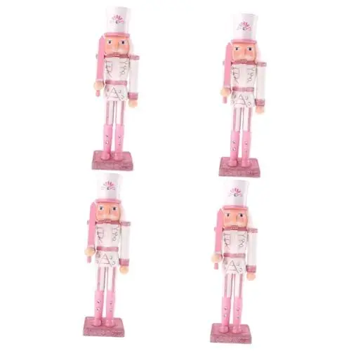 Produktbild: Abaodam 4 Stück Nussknacker Soldat Weihnachts-nussknacker-Statue Kurt Adler Nussknacker Tisch-nussknacker Basteln Weihnachtstischpuppe Desktop-dekor Weihnachtsbaum Holz Nussbaum Kind