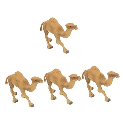 Produktbild: Abaodam 4 Stück Simulation Kamel Modell Spielzeug Für Kinder Lebensechte Kamelstatue Miniatur-Fake-Kamel Mini-kamelfigur Kamel Dekoration Mini-Spielzeug Miniaturen Plastik Zubehör Tier