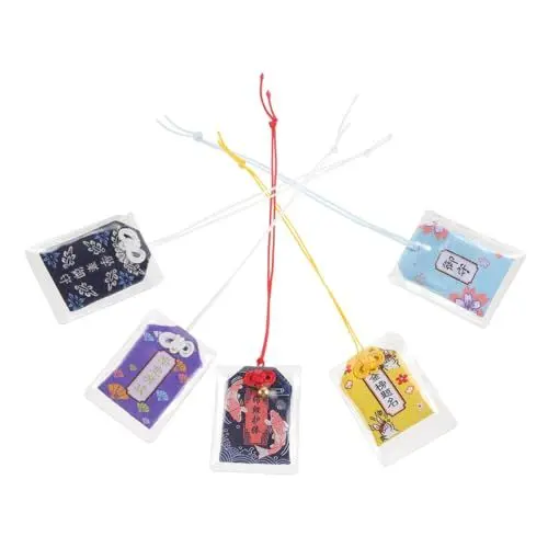 Produktbild: Abaodam 5st Japanisch Omori Medaillon Japanisches Amulett Japanische Amuletttasche Taschen Mit Japanischen Amulett Segensbeutel Im Japanischen Stil Zartes Amulett Schmücken