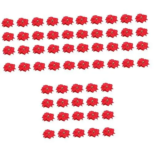 Produktbild: Abaodam 3 Sets Künstliche Weihnachtsblumen Rot Hängende Dekoration Gefälschte Blüte Für Feier Mini Ornament Handwerk 20 Stück * 3