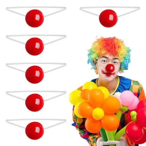 Produktbild: Abaodam 6Pcs LED Clown Leuchtende Nase Rot Clown Nase Dekorative Clownnasen- Clownzubehör Halloween Carnival Cosplay Vorräte