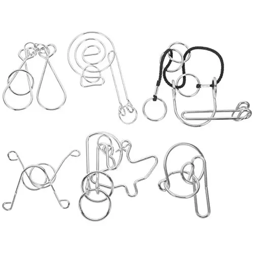 Produktbild: Abaodam 6St Minsuo 3D-Puzzle lustige Denksportaufgaben klassisches Knotenspielzeug Spiele Spielzeug für Kinder kinderspielzeug Silve Spielzeug freischalten Denksportspielzeug Metall