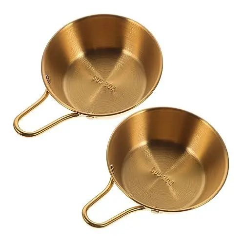 Produktbild: Abaodam 6 STK Campingschüssel Wassergläser Suppenschüssel Campingbesteck Wasserkocher Trink Gläser Multifunktions-Wasserbecher koreanische Schüssel Rostfreier Stahl Wasserschale Metall