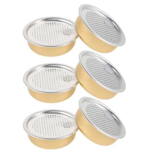 Produktbild: Abaodam 6stücke Vorratsdosen Aus Aluminium Kleine Runde Lebensmittelbehälter Mit Deckel Zum Aufbewahren Von Keksen Und Snacks Hitzebeständig Und Reisefreundlich