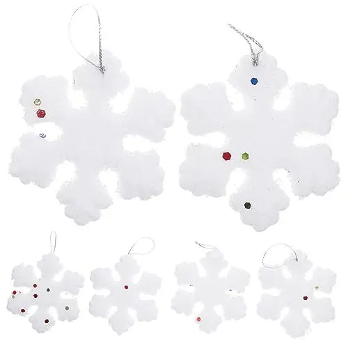 Produktbild: Abaodam Stabile Schneeflocken-Ornamente Aus Schaumstoff 6er-Pack Weihnachtsbaumschmuck Hängende Schneeflocken-Ornamente Festliche Dekoration