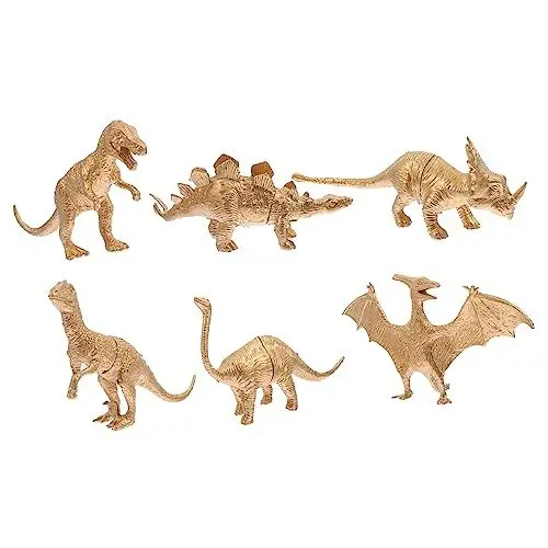 Produktbild: Abaodam 6st Goldenes Dinosauriermodell Kuchendekoration Dschungeltierfiguren Dinosaurierfigur Spielzeug Miniatur-Dino-Figuren Wildtierfiguren Tierspielzeug Puzzle Kind Dekorationen Plastik