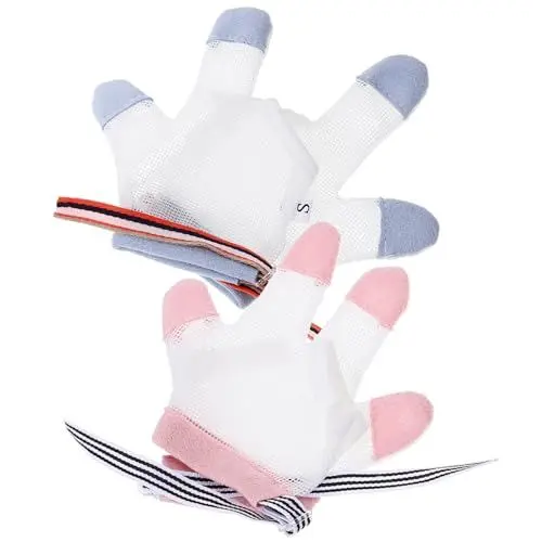 Produktbild: Abaodam 8 Paare ringbeißende handschuhe Handschuhe gegen Fingerlutschen Neugeborenen Handschuhe gegen Fingerbeißen Daumenlutschen stoppt -Daumenschutz Babyversorgung Saugstopper