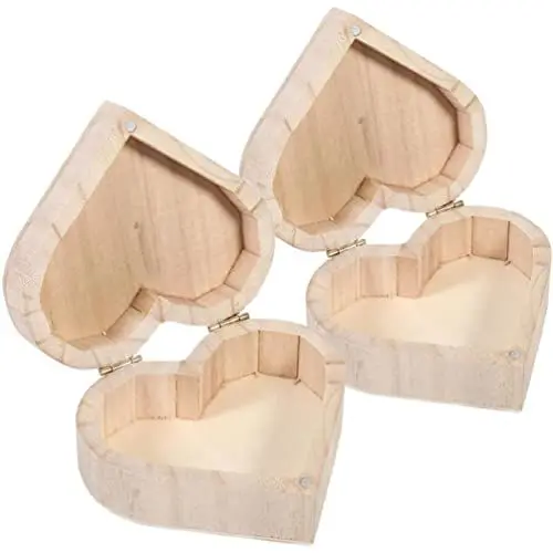 Produktbild: Abaodam 8 STK Hölzern Herzen Organizer in Herzform Aus Holz Aufbewahrungsbox Für Kleinigkeiten Aus Bambus Schmuckbehälter in Herzform Fensterbilderrahmen Kind Schreibtisch Schmuckstücke