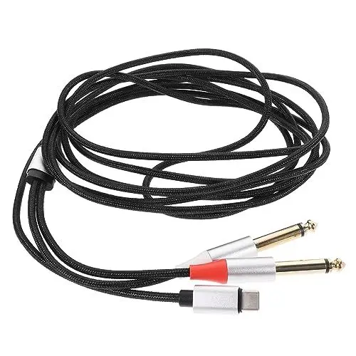 Produktbild: Abaodam Audio Splitterkabel Schwarze Tpe Isolierschicht Vergoldeter Stecker Metallgehäuse Nylongeflecht Autoverstärker Soundkabel Audiogerätekabel Audio Konvertierungskabel