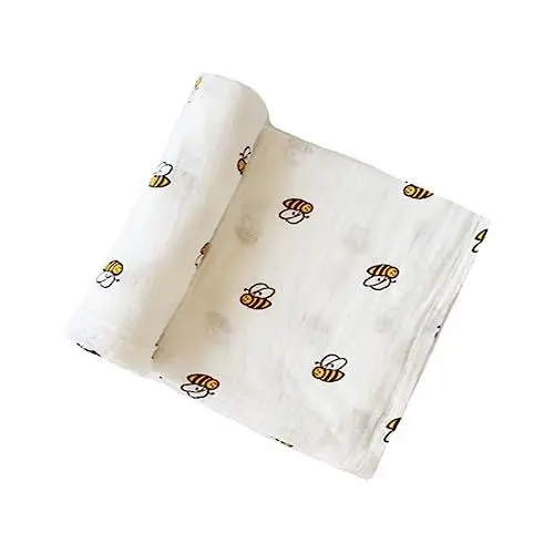 Produktbild: Abaodam Babydecke Musselin Wickeldecke Biene Atmungsaktive Baumwolle Wickel Neugeborenes Baby Badetuch Weiche Leichte Wrap