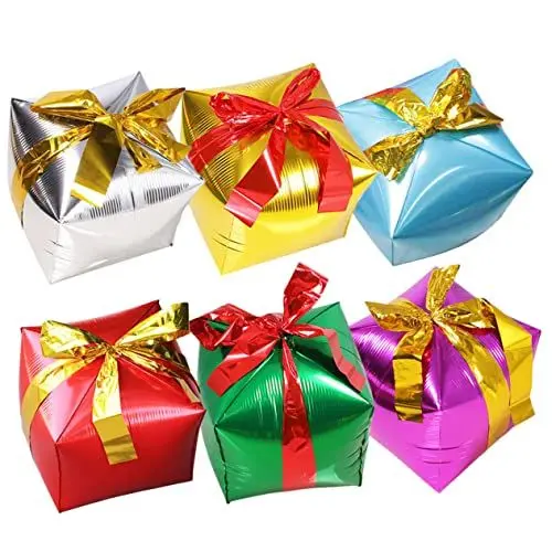 Produktbild: Abaodam Ballon 6 Stück Box Aluminiumfolie Weihnachten Quadratische Box Weihnachtsschmuck Kinder Party s Süßigkeiten s Quadratische s Aluminiumfolie Geschenkbox Heliumballons