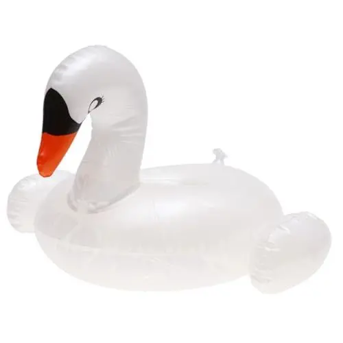 Produktbild: Abaodam Aufblasbarer Bierhalter in Schwanenform Zum Schwimmen Weiße PVC-Matte Getränkehalter Schwimmer