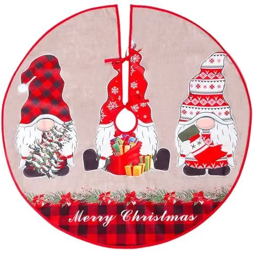 Produktbild: Abaodam Christbaumdecke 90cm Weihnachtsbaumdecke Baumrock Weihnachten Baumdecke Rund Weihnachtsbaum Decke Rock Christbaum Unterlage Tannenbaum Teppich Winter Deko Rot