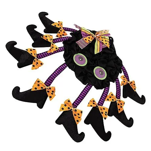 Produktbild: Abaodam Halloween-Spinnen-türbehang Halloween-partybevorzugung Halloween-türkranz Halloween-wandkunst Dekorativer Kranz Halloween-hexenkranz Hängender Spinnenkranz Drinnen Geschenk Stoff