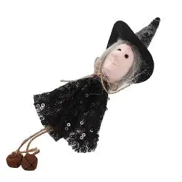 Produktbild: Abaodam Halloween-hexendekoration Hängendes Hexendekor Feenhexenpuppe Dunkle Feenhexe Auf Besen Halloween- -Figur Tischdekoration Entzückendes Hexendekor Urlaubsartikel Stoff Pailletten