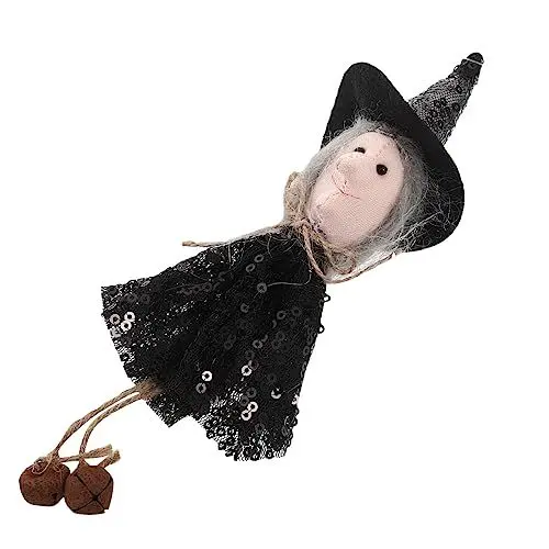 Produktbild: Abaodam Halloween-hexendekoration Hängendes Hexendekor Feenhexenpuppe Dunkle Feenhexe Auf Besen Halloween- -Figur Tischdekoration Entzückendes Hexendekor Urlaubsartikel Stoff Pailletten