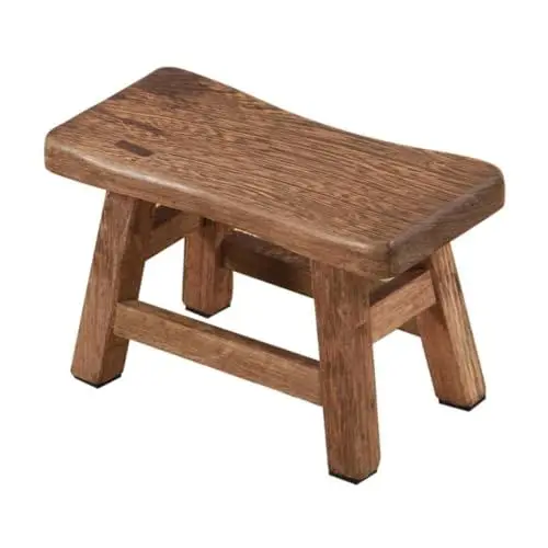 Produktbild: Abaodam Kleiner Küchenhocker Aus Holz Klappbarer Tritthocker für Den Schrank Fußhocker Aus Holz für Kleinkinder Stabiles Material