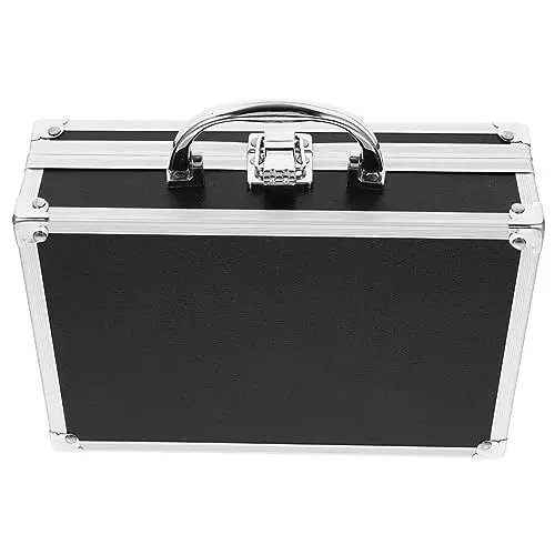 Produktbild: Abaodam Koffer Aluminiumgehäuse Geld-Aktentasche Decken bezug Storage Boxes transportsack aluminiumbox werkzeugkasten besteckkasten Aktentaschen für Herren Harte Aktentasche MDF Black