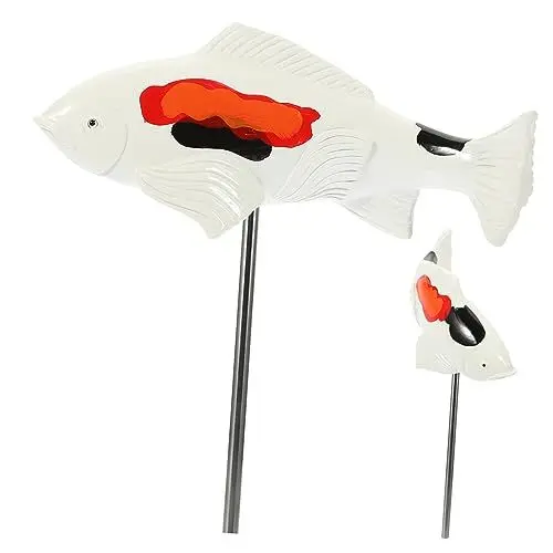 Produktbild: Abaodam Koi-Dekorationen Aquariendekoration Gartendekor Besonderheit im Freien Teichverzierungen teich Fisch Dekoration Skulpturen Wohnkultur Einrichtungsgegenstände aus Fisch Harz Weiß