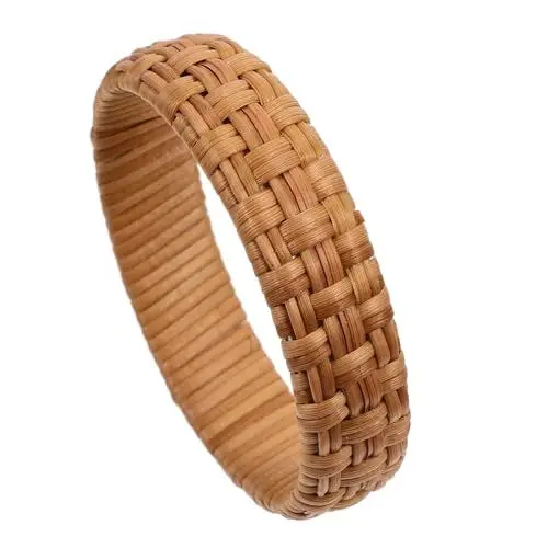 Produktbild: Abaodam Rattan-armreif Für Frauen Im Ethnischen Stil Gewebtes Armband Dekorativer Klobiger Armreif Schmuck