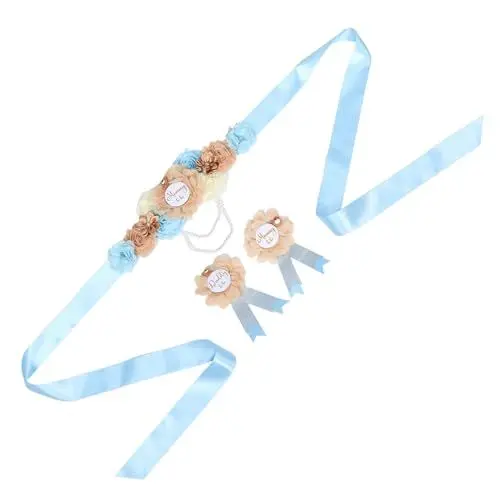 Produktbild: Abaodam Umstandsschärpe Gürtel Mom to Be Pin Baby Shower Corsage Gender Reveal Supplies Schwangerschaft Ankündigung