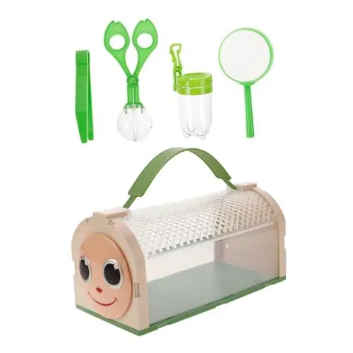 Produktbild: Abaodam Satz Outdoor-Abenteuerbox Insektensammelset für Kinder Insektenfängerklemme Insektenfangset Kinder Outdoor Spielzeug Käferbehälter für Kinder Schmetterlingsnetz Vogelnetz Plastik
