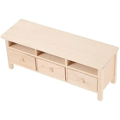 Produktbild: Abaodam Miniatur-fernsehschrank Holz Mini-fernsehständer Schublade Puppenhaus Miniatur- Für Mini- - Und Mini-szenen-Arrangement