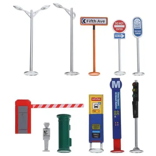 Produktbild: Abaodam Straßenschilder Für Eisenbahnsets: Miniatur-Straßenschilder Pädagogische Spielset-Teile Gleiszubehör Für Kinder Tischeisenbahnen Automatten Blöcke Sandkästen