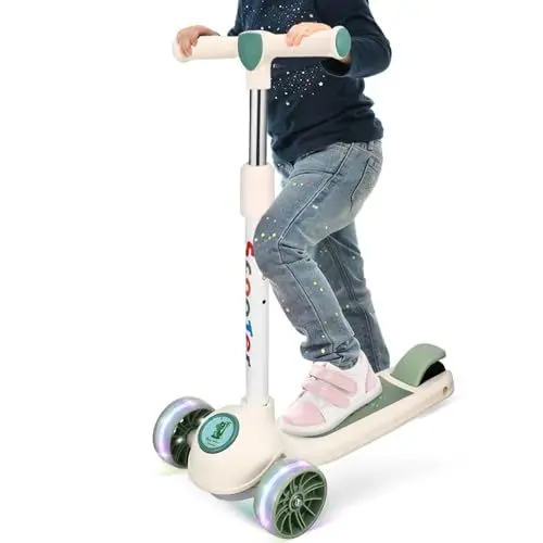 Produktbild: Abaodam Tretroller Für Kinder Höhenverstellbarer Lenker Verbreitertes Rutschfestes Deck 3-Rad-Roller Für Jungen Und Mädchen Ab 3 Jahren Tragbarer Roller Spielzeug Für Den Außenbereich