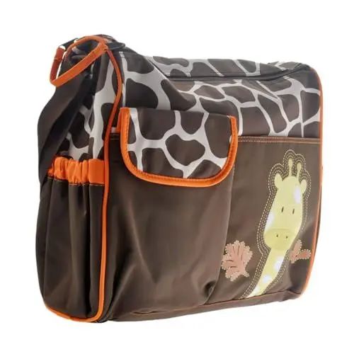 Produktbild: Abaodam Große Kapazität Mama Tasche Windel Tote Für Baby Cartoon Giraffe Muster Nylon Orange