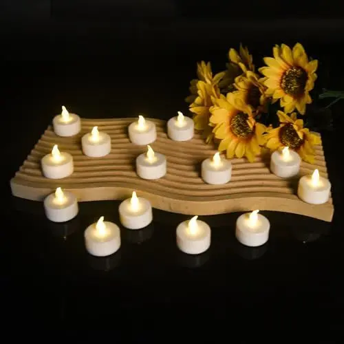 Produktbild: ABBING 24 Stück led teelichter, flammenlose teelicht led, realistische flackernde Glühbirne, batteriebetriebene Teelichter, saisonale und festliche Feiern, künstliche teelichter