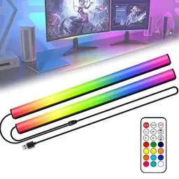 Produktbild: ABCidy 2-In-1 Gaming Beleuchtung Led PC, RGB Under Monitor Lampe, Screenbar für TV, Ambient Deko 12 Dynamische Szenen, Lightbar Fernbedienung Farbwechsel, Einstellbare Helligkeit & Geschwindigkeit
