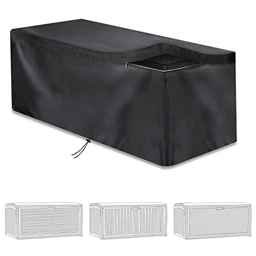 Produktbild: Abdeckung für Aufbewahrungsboxen, gartenbox Abdeckung, Kissenbox Abdeckung Auflagenbox Schutzhülle, Rip-Stop und witterungsbeständig, 420D Oxford Cloth Schließfachschutzhülle (132X71X67cm)