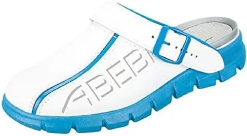 Produktbild: Abeba Berufsschuh-Clog Herren Abeba Dynamic tools, Weiß Blau mit Aufdruck, 48 EU