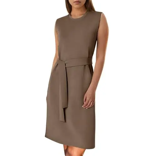 Produktbild: Abendkleider Kleid Abiball Damen Midikleid Kleid Damen Elegant für Hochzeit Cocktailkleid Damen Grün Elegante Kleidung Damen Sommerkleid Minikleid Cocktailkleid/Festliches Braun 2XL