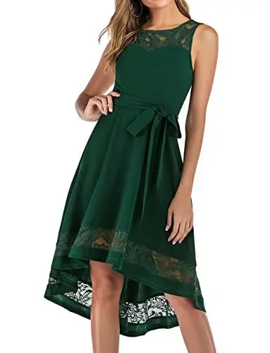 Produktbild: Abendkleider elegant für Hochzeit Festliche Kleider für Damen cocktailkleid Damen elegant für Hochzeit Kleider für hochzeitsgäste Kleid festlich Damen brautkleid Spitzenkleid Abendkleid Dark Green XL
