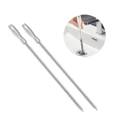 Produktbild: 2 Stuck Abflussbürste, Reinigungsbürste DrainCleaner Pinsel Spiral Drain Pipe Reiniqung, verwendet in Badezimmern und Küchenzeilen, ymlanges Haar u und saubere Rohre zu entfernen (45cm)