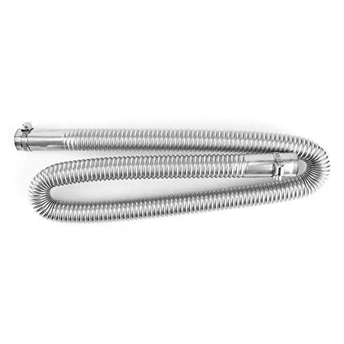 Produktbild: Abgasschlauch für Stromerzeuger, 2,5cm Auspuffrohr Schlauch Auto Heizung Edelstahl Abgasrohr mit 2 Edelstahlklammern Kraftstofftank Auspuffrohr Schlauch (120cm)
