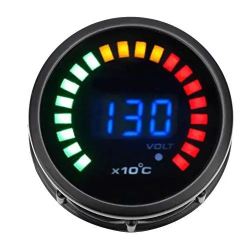 Produktbild: Fydun Abgastemperaturmesser Automatisches EGT Temperaturmesser 12V 20 LEDs Universal Abgastemperaturmesser Pyrometer Schwarzes Zifferblatt Klare Linse