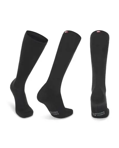 Produktbild: Abgestufte Kompression Socken für Männer & Frauen EU 39-42 // UK 6-8 Einfarbig Schwarz - 1 Paar