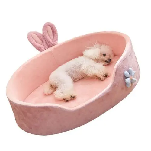 Produktbild: Abnehmbares, Waschbares Hundebett, Weiches und Bequemes Rosafarbenes Haustierbett, für Alle Vier Jahreszeiten, Ideal für Hunde und Katzen (L)