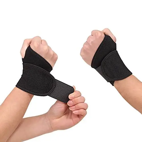 Produktbild: Abnii Handgelenk Bandagen 1Paar Atmungsaktive Verstellbare, für Herren und Damen, Sporttrainingsschutz, Fitness, Schwarze Handgelenkstütze Handgelenkbandage