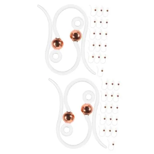 Produktbild: ABOOFAN 100 Stk Transparente Ohrhaken Mit Perlen Anti-allergie-ohrringhaken Ohrstecker Für Damen Ohrring Diy Haken Diy-ohrringzubehör Messing Ohrringe Fräulein Schmuck Silikon Ohrlinie
