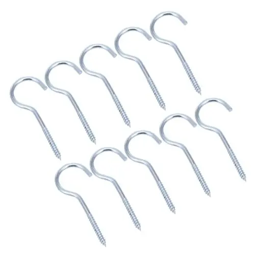 Produktbild: ABOOFAN 10Er-Packung Zinkbeschichtete Schraubhaken Deckenhaken für Tassen Schlüssel und Schmuckaufbewahrung Installieren für Küche und Büro