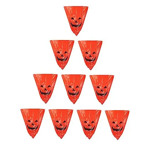 Produktbild: ABOOFAN Laubabfallsack Für Den Garten 10 Stück Halloween-müllsack Wiederverwendbare Laubsäcke Aus Pe-material Für Die Hofreinigung