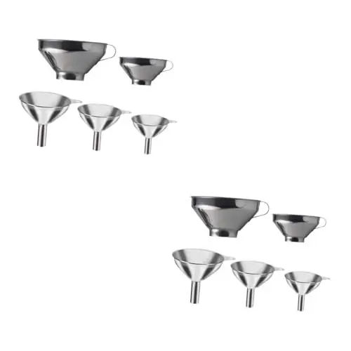 Produktbild: ABOOFAN 10 Stk Marmeladentrichter Flaschentrichter Backtrichter Breiter Auslauftrichter Einmachgläser Flüssigkeitsspender Einmachglas Trichter Rostfreier Stahl Make-up-tools Multifunktion