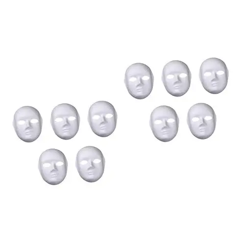 Produktbild: ABOOFAN 10 Stk Oper Maskerade Maske weiße Gesichtsmaske DIY-Maskerade-Maske weiße Maske Kinderkleidung Partymaske umweltfreundliche Maske gemalt Papiermaske Männer und Frauen