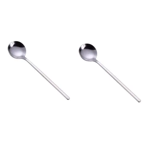 Produktbild: ABOOFAN 10 Stk stainless steel inoxlm angaangaq kaffelöffel the cookout шашлычница die bescherung grillrost the family grillschaber grillring Edelstahllöffel runde Löffel Kaffee Rührlöffel