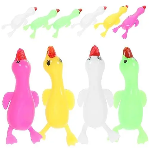 Produktbild: ABOOFAN 10st Mit Dem Finger Schnippendes Weißes Gänsespielzeug Als Partygeschenk Goodie-bag-stuffer Schleuder-hühnerspielzeug Geschenke Tier-quetschspielzeug Füllstoff Flug Student Tpr